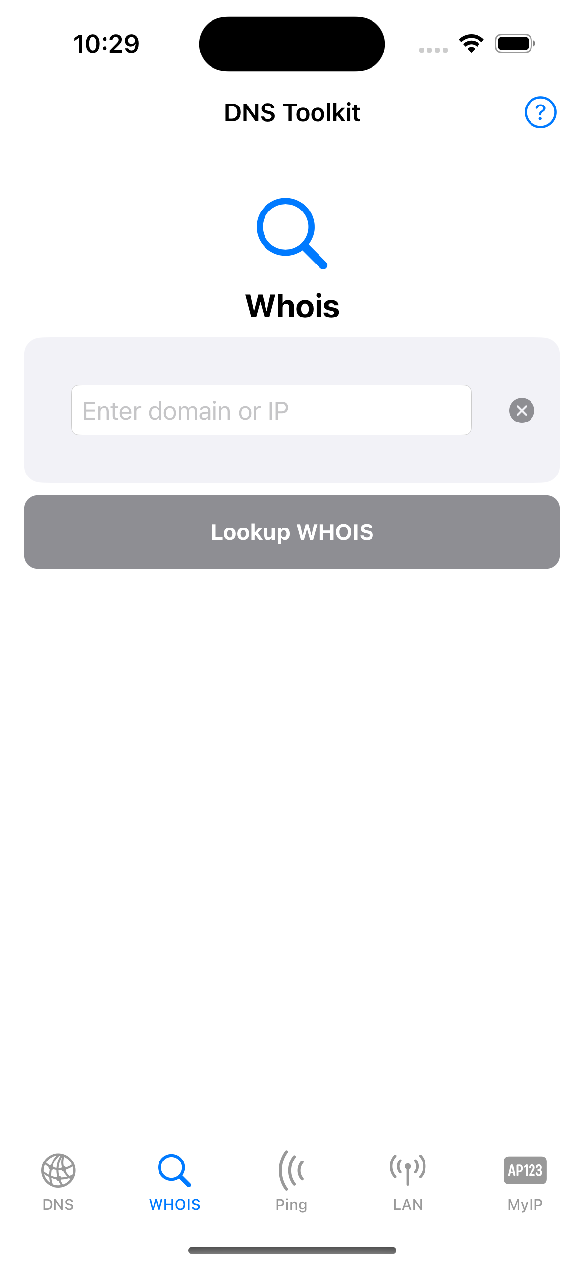 Screenshot dell'app